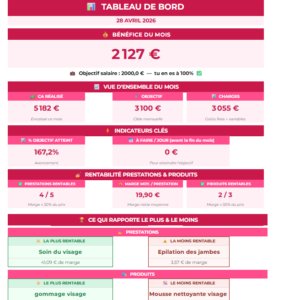 Fichier de gestion pour institut de beauté